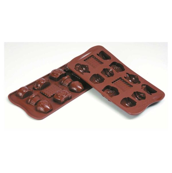 SILICONE CHOCOLATE MOULD TEA TIME 214*106 MM ITALY