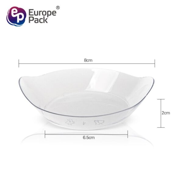 OVAL DISH TRANSPARENT 4 GMS- PS MATERIAL (10 PCS)